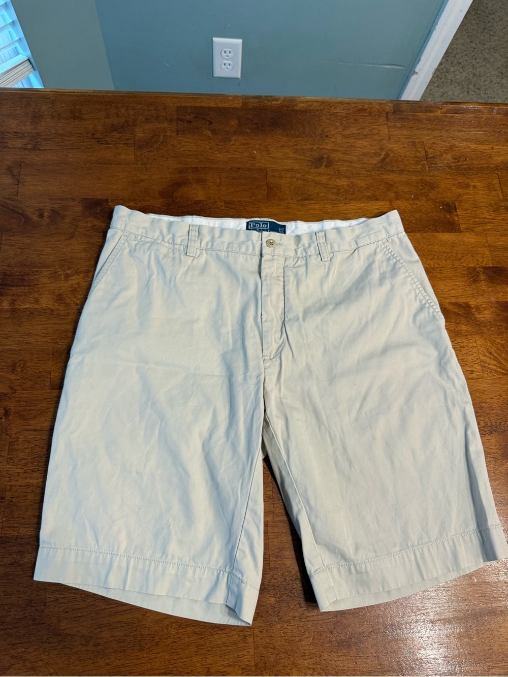 Polo Ralph Lauren Mens Classic Fit Chino Shorts Beige Khaki Size 36 Cotton